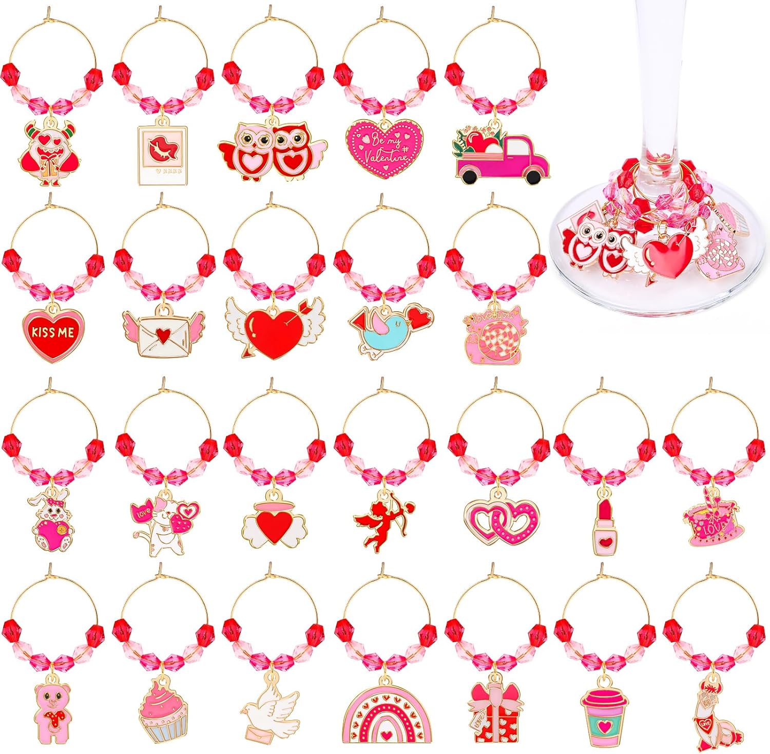 Valentine's Wine Charms Set - Mark Your Glass Stylishly
