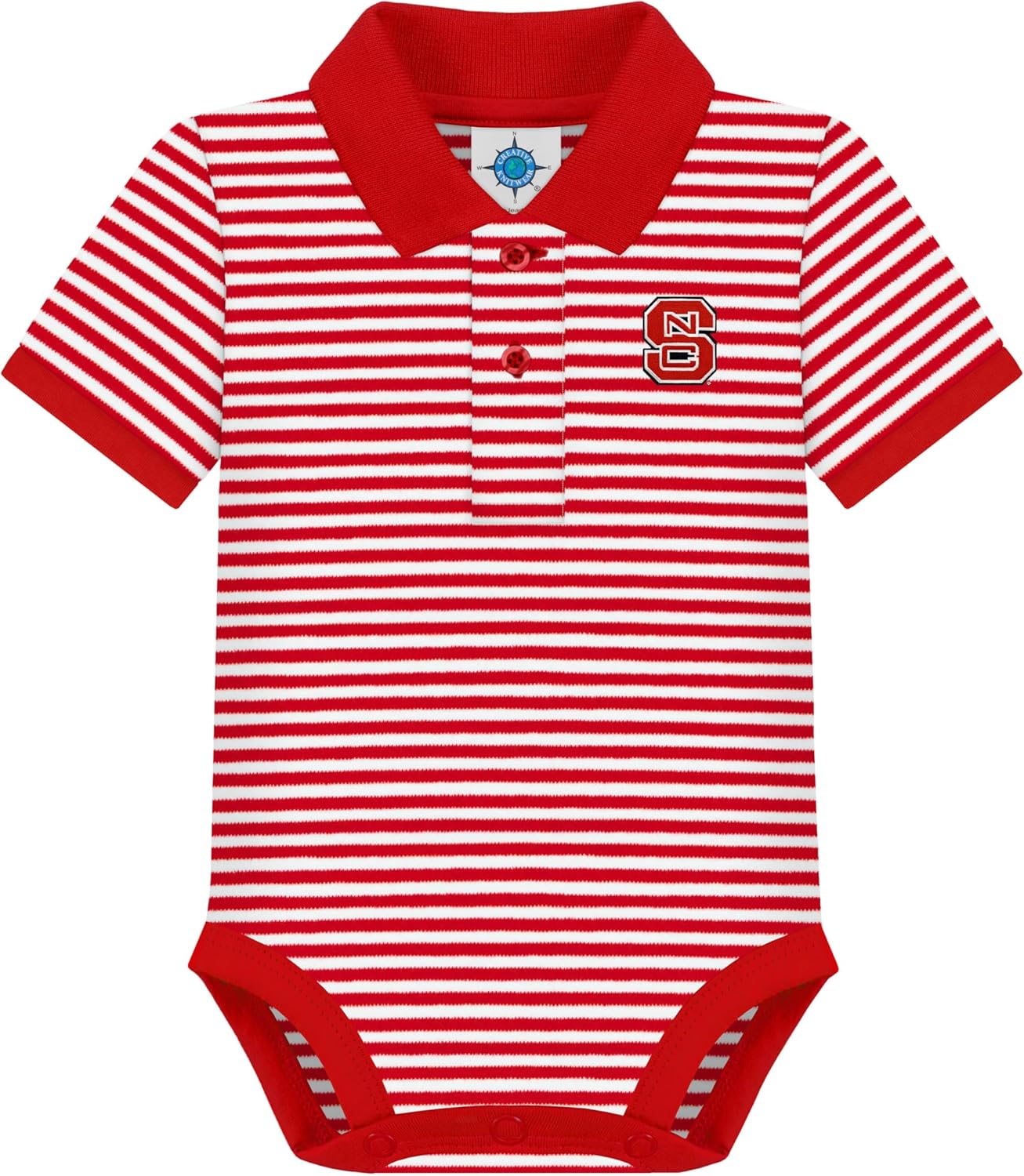 Creative Knitwear College Baby Striped Polo Bodysuit for Infants