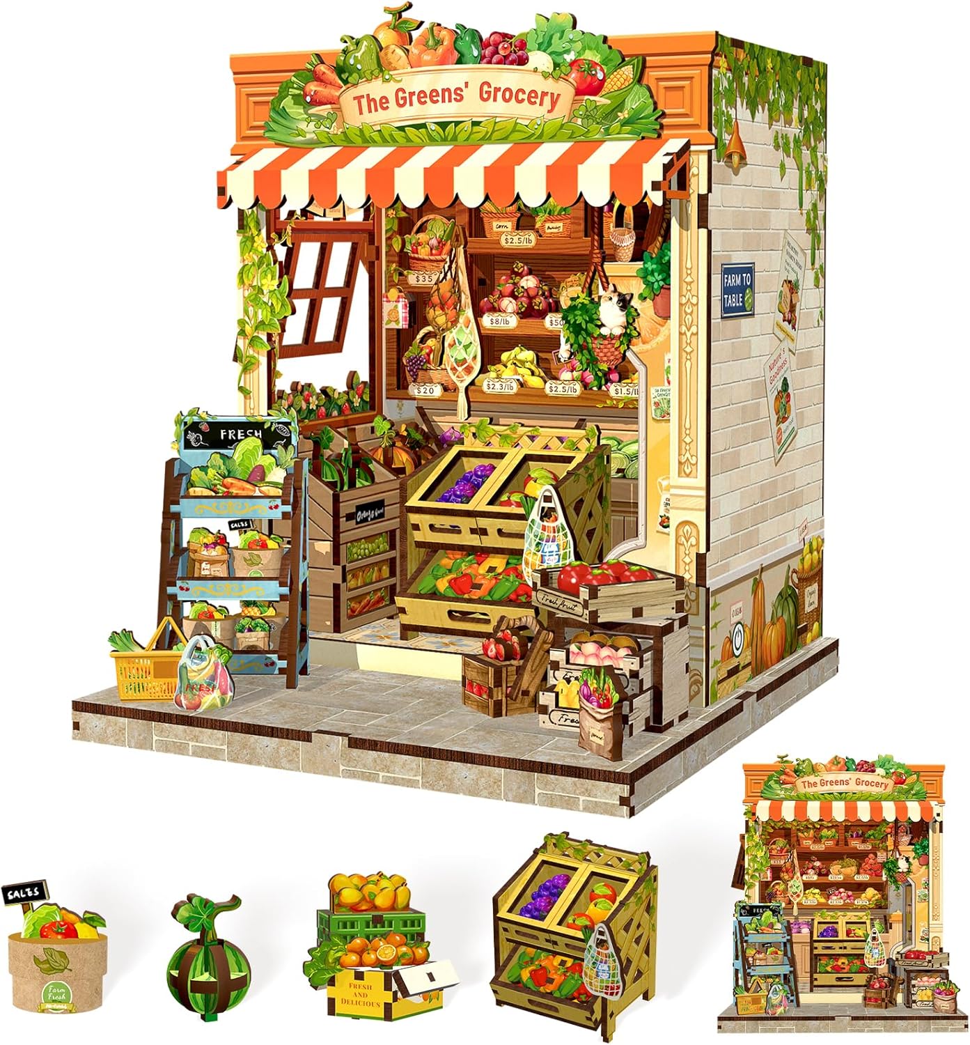 CUTEBEE Book Nook Kit - DIY Miniature House for Home Decor