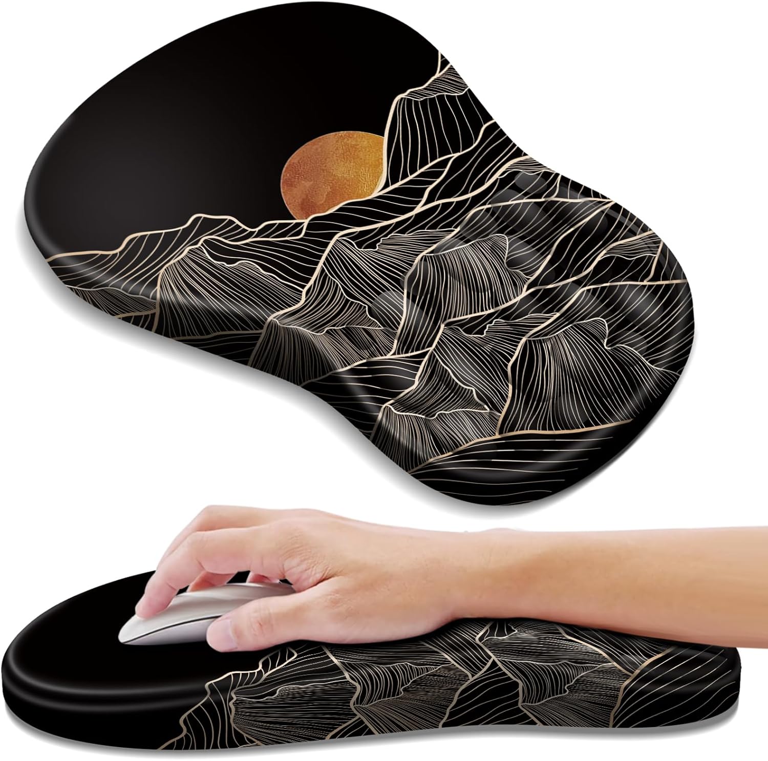 Sunset Ergonomic Mouse Pad: Pain-Relief Memory Foam