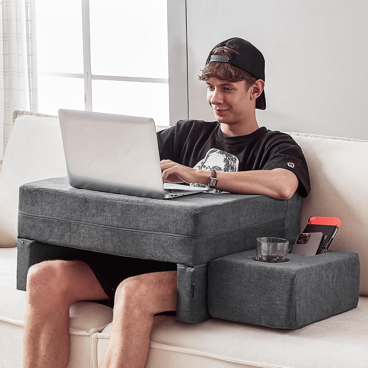 Memory Foam Lap Desk Pillow: Work, Game, Relax!