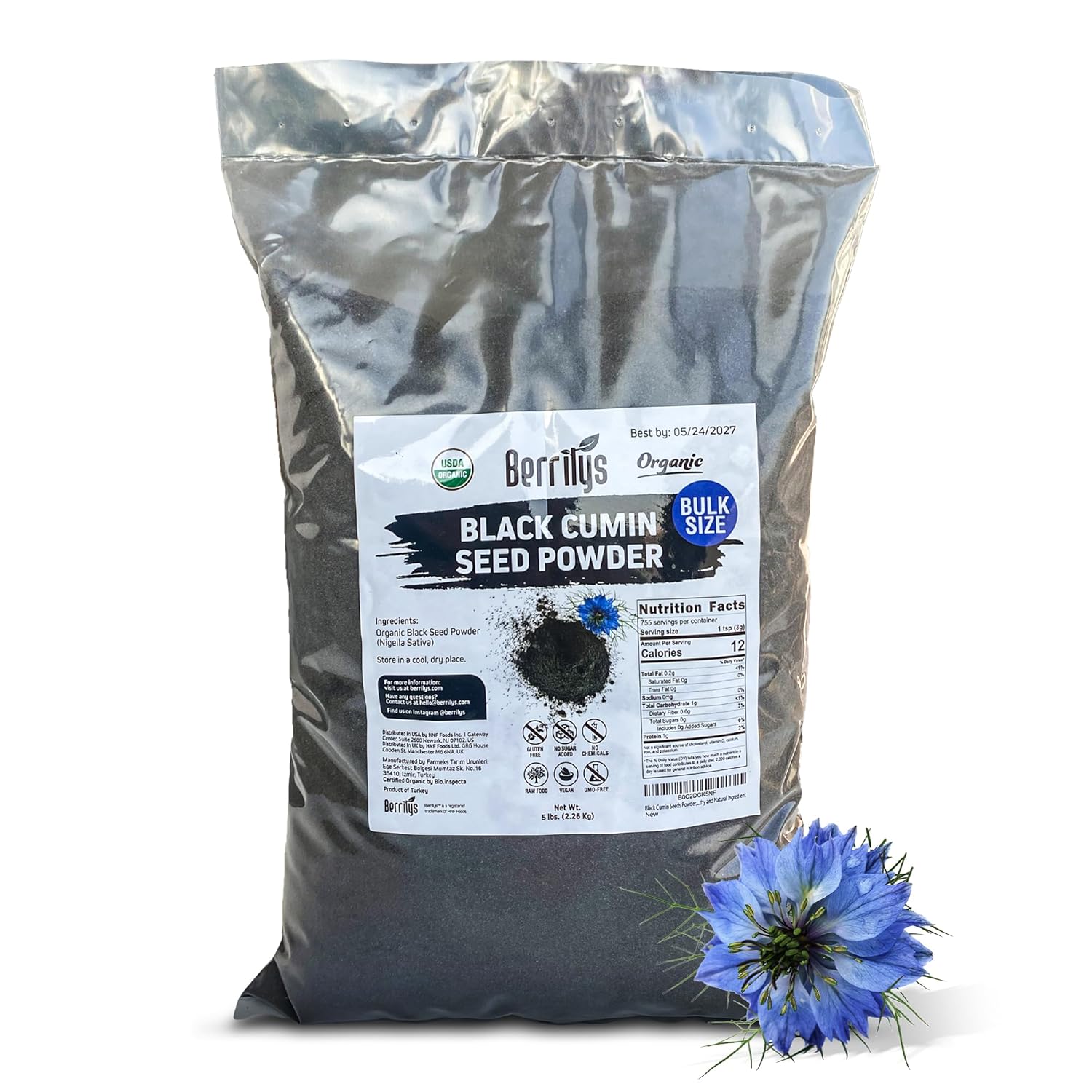 Organic Black Cumin Seeds Powder for Baking and Cooking