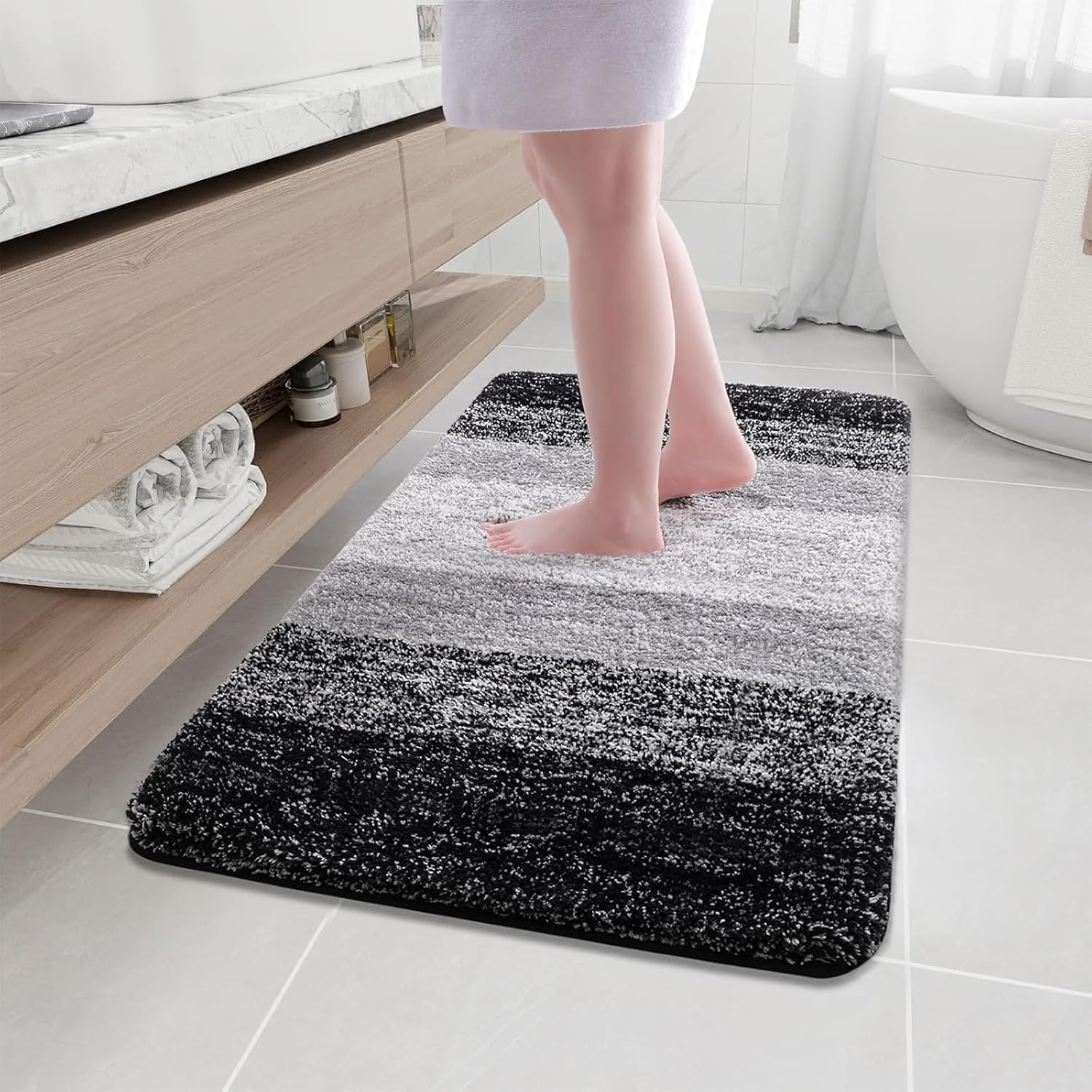 Arotive Microfiber Bathroom Rugs - Soft, Absorbent, Non-Slip