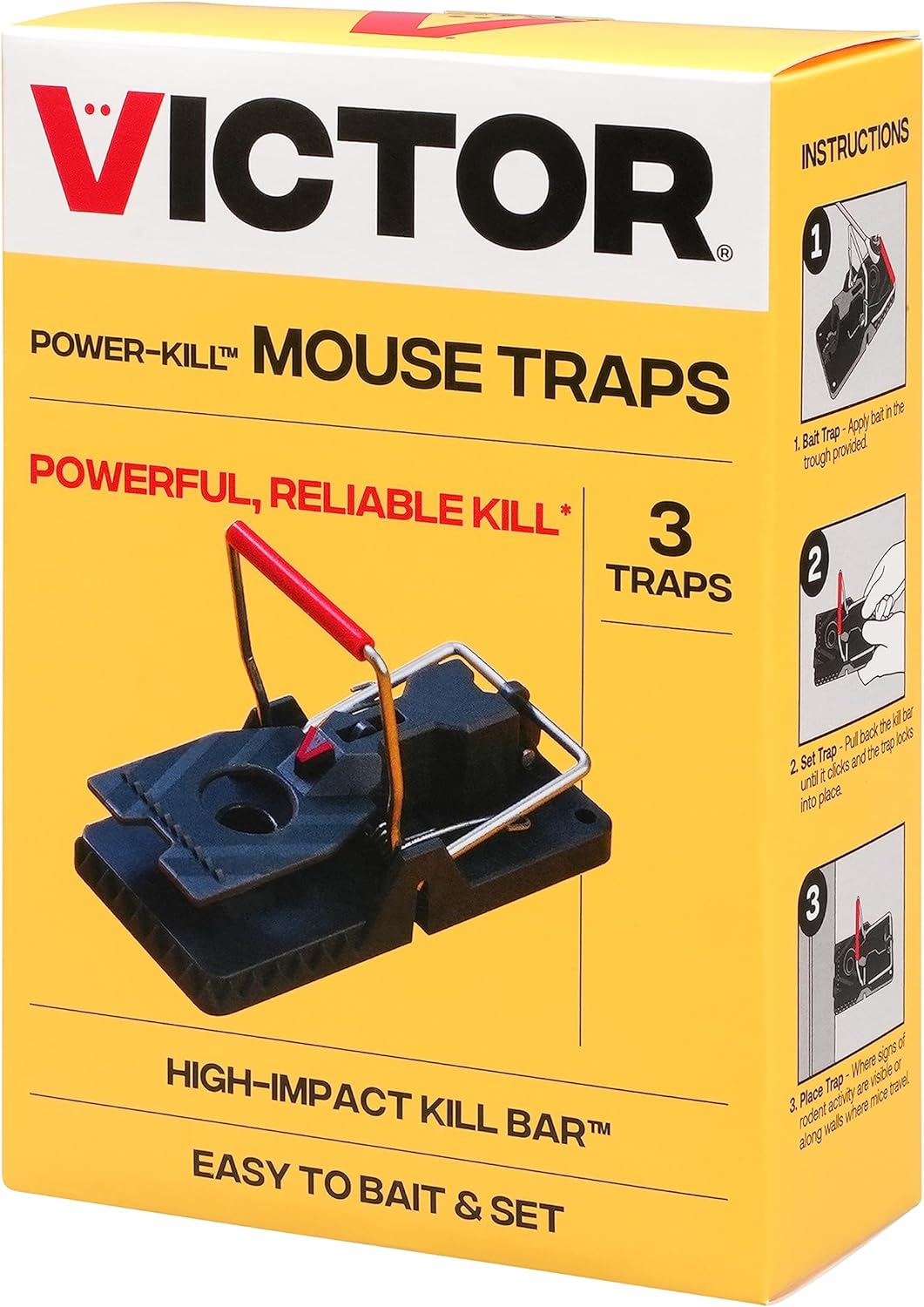 Victor M142-3B Power-Kill Mouse Trap - Effortless Rodent Control