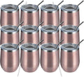 MEWAY 12oz Stemless Insulated Wine Tumblers - Set of 12