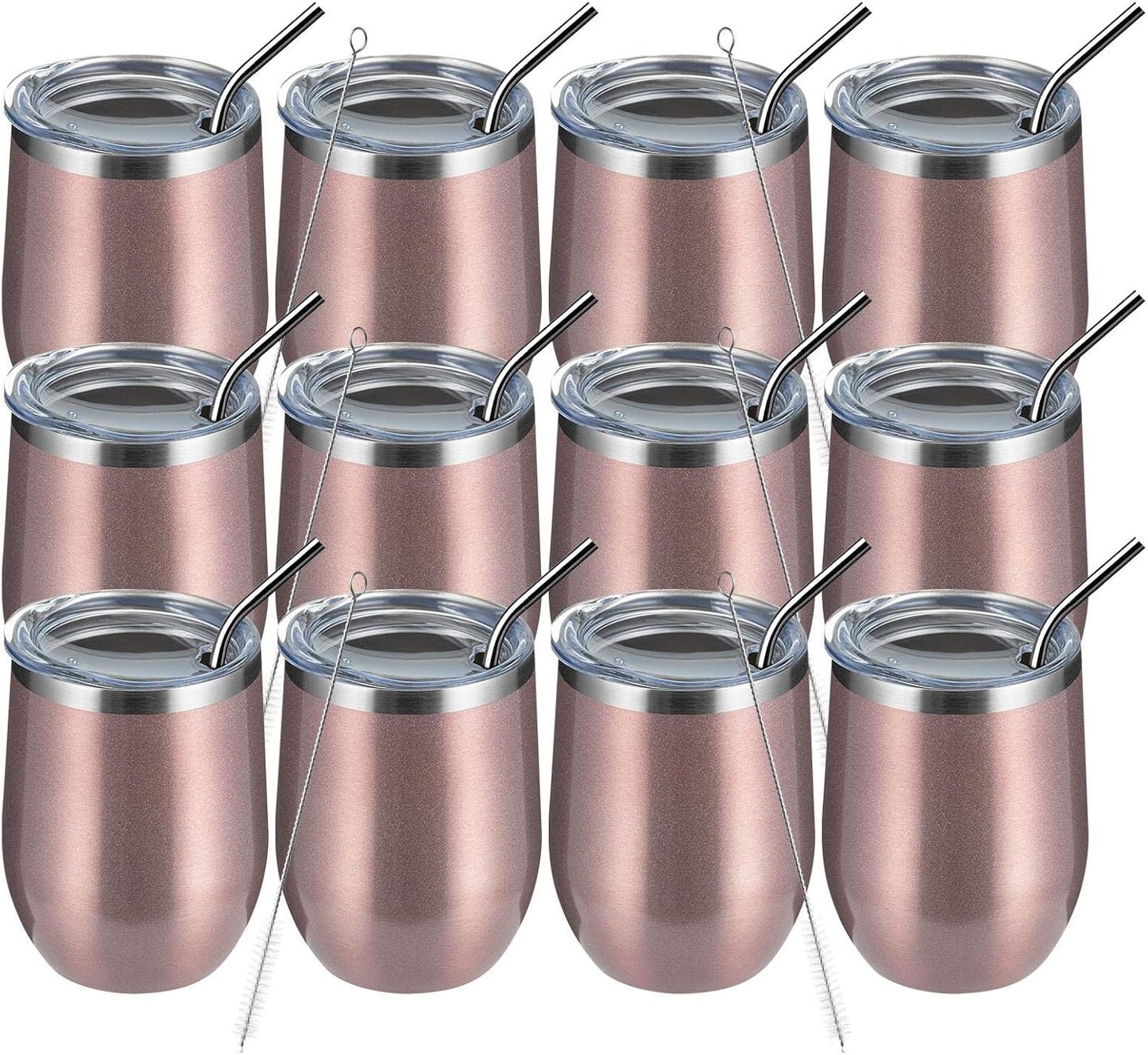 MEWAY 12oz Wine Tumbler Glasses Set of 12 for All Occasions