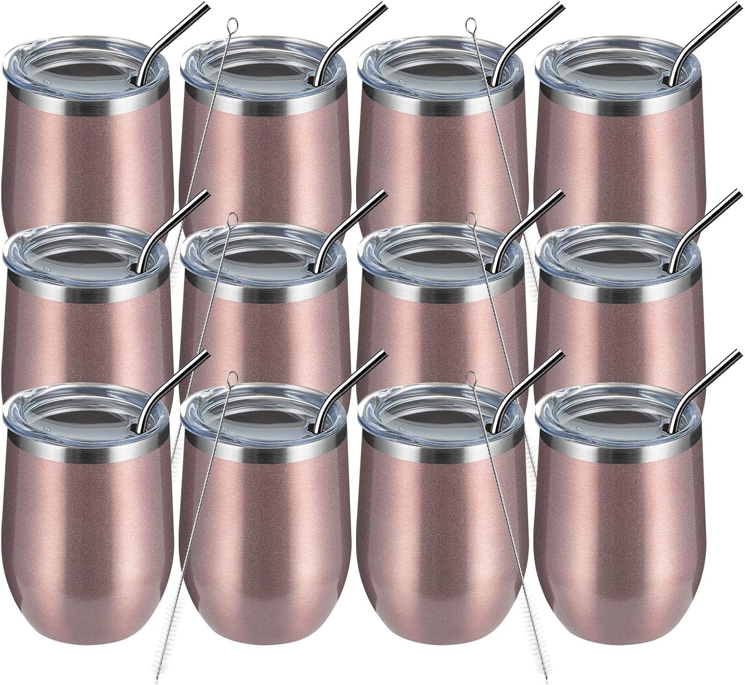 MEWAY 12oz Wine Tumbler Glasses Set of 12 for All Occasions