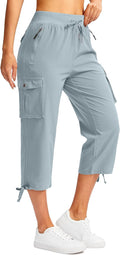 Soothfeel Women's Cargo Capris Pants with 6 Pockets - Lightweight fear