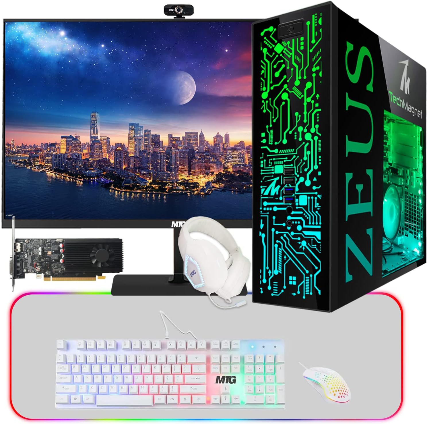TechMagnet Gaming Desktop PC with 27 Inch 165Hz Monitor and Kit