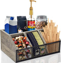 Coffee Station Organizer Bar Coffee Creamer Holder - Compact Rustic
