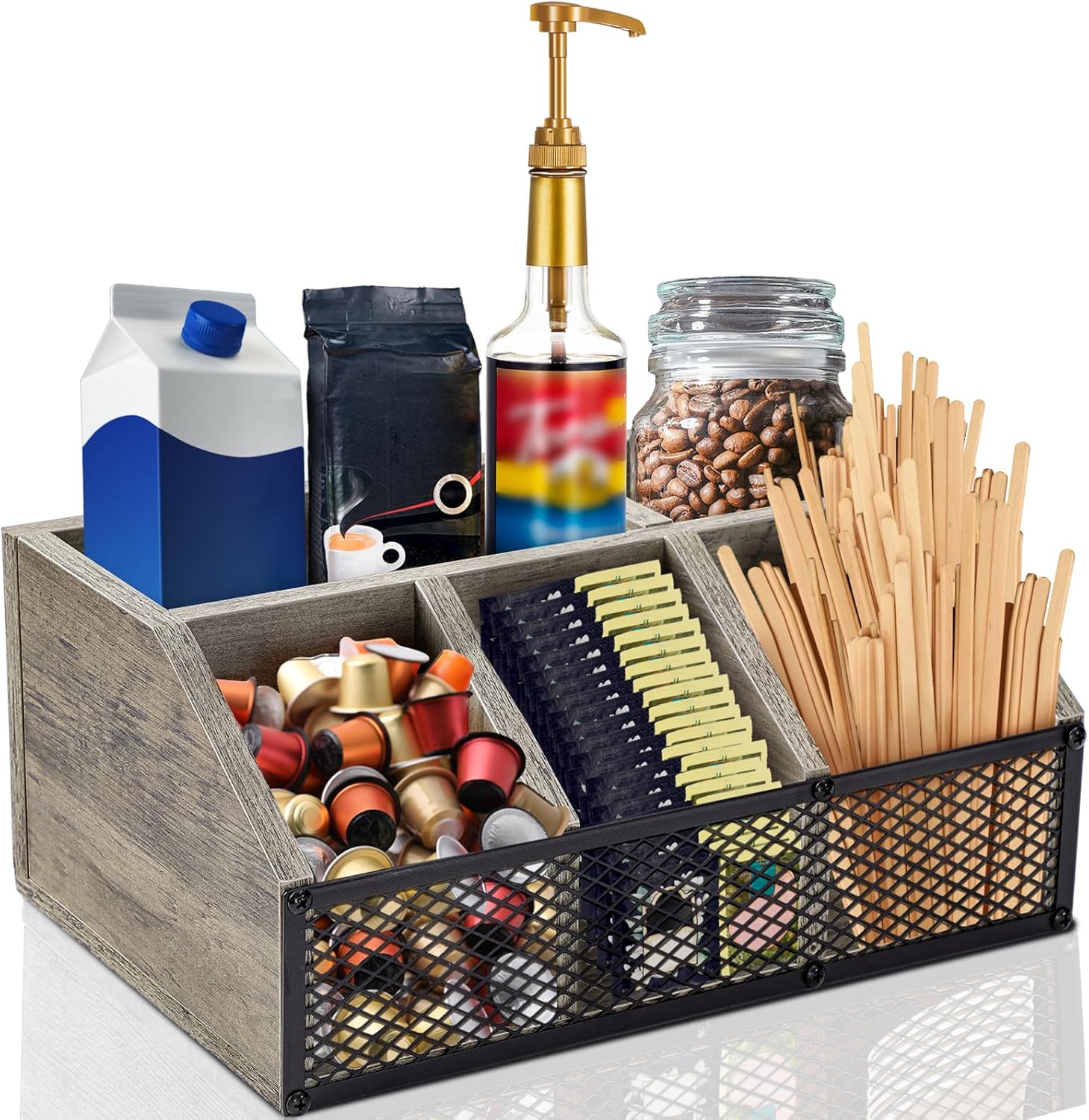 Yalikop Coffee Station Organizer Bar for Countertop Elegance