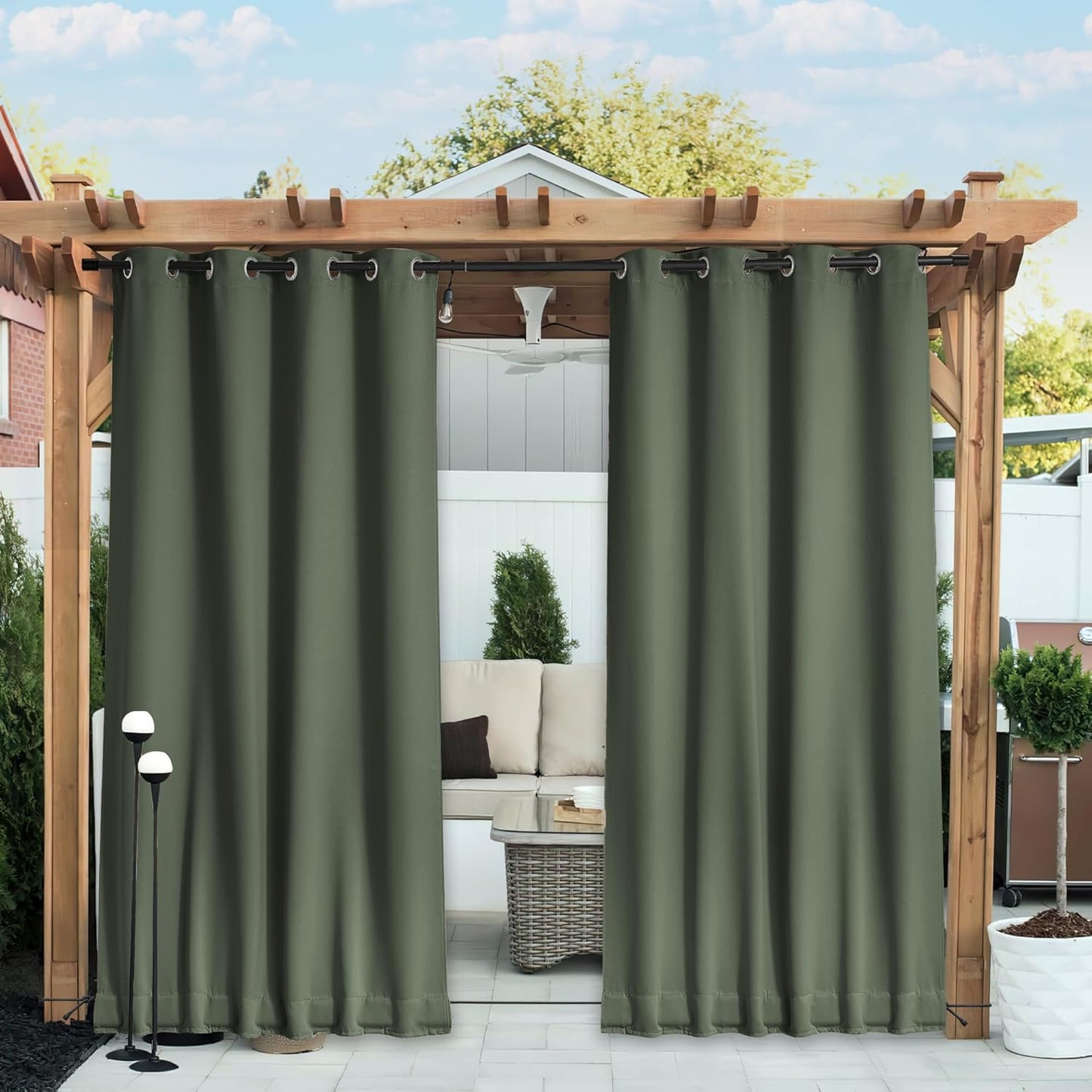 NICETOWN Waterproof Outdoor Curtains for Patio and Gazebo