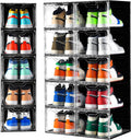 X-Large Shoe Organizer Clear Stackable Boxes - Drop Front Storage