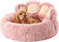 Jiupety Paw Shape Calming Pet Bed for Dogs & Cats, Pink
