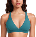 Butterluxe Deep V-Neck Sports Bra - Soft Low Coverage Yoga Top