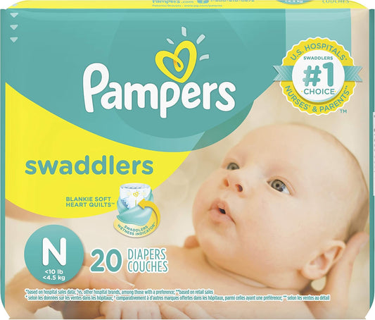 Pampers Swaddlers Diapers Size N Pack of 40 for Ultimate Comfort