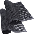 5 ft x 3 ft Heavy-Duty Rubber Entrance Floor Mats 2 Pack - Drainage