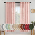 Blush Pink Linen Curtains 72 in 2 Panels - Semi Sheer Privacy