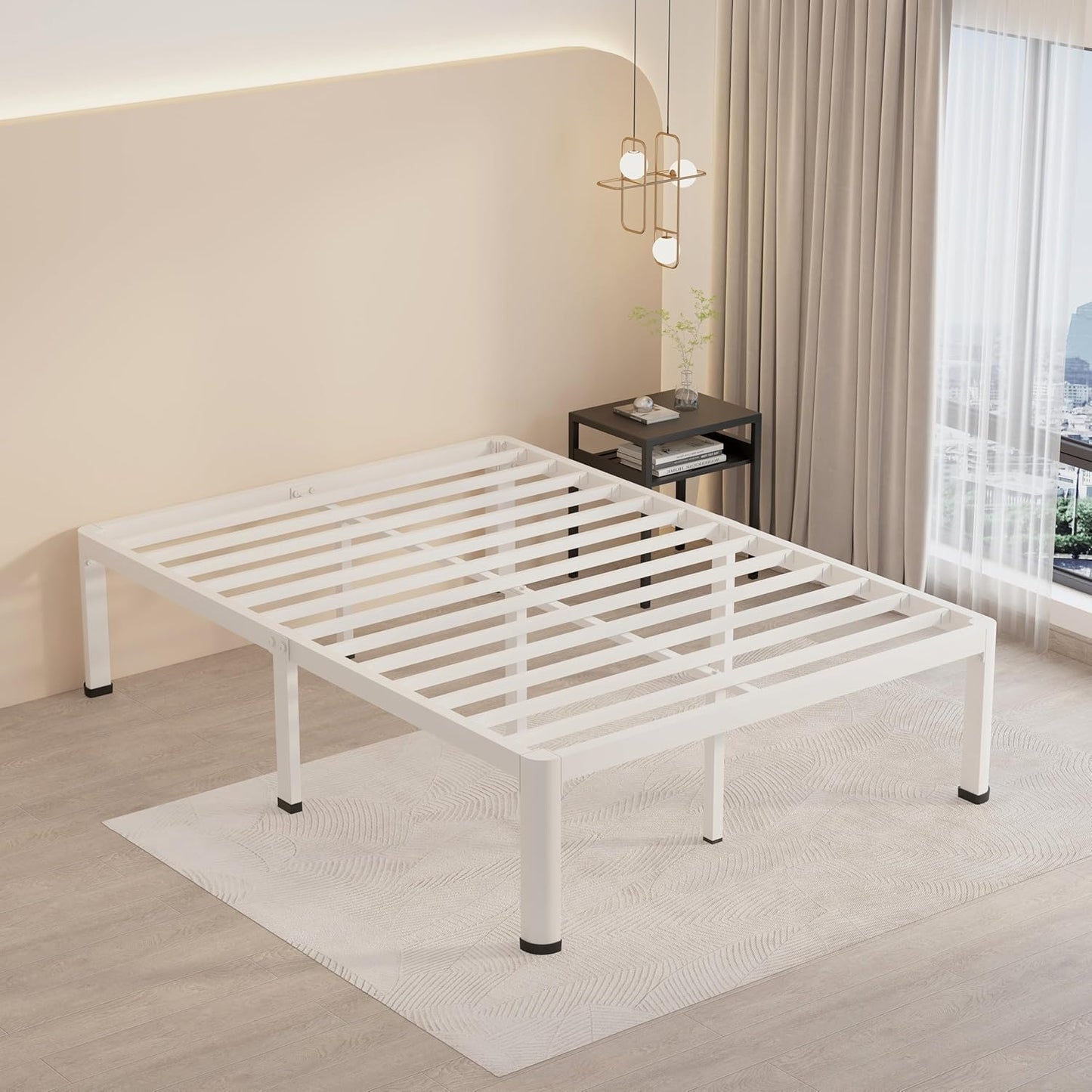 MAF 18 Inch Full Size Bed Frame with Heavy Duty Metal Support