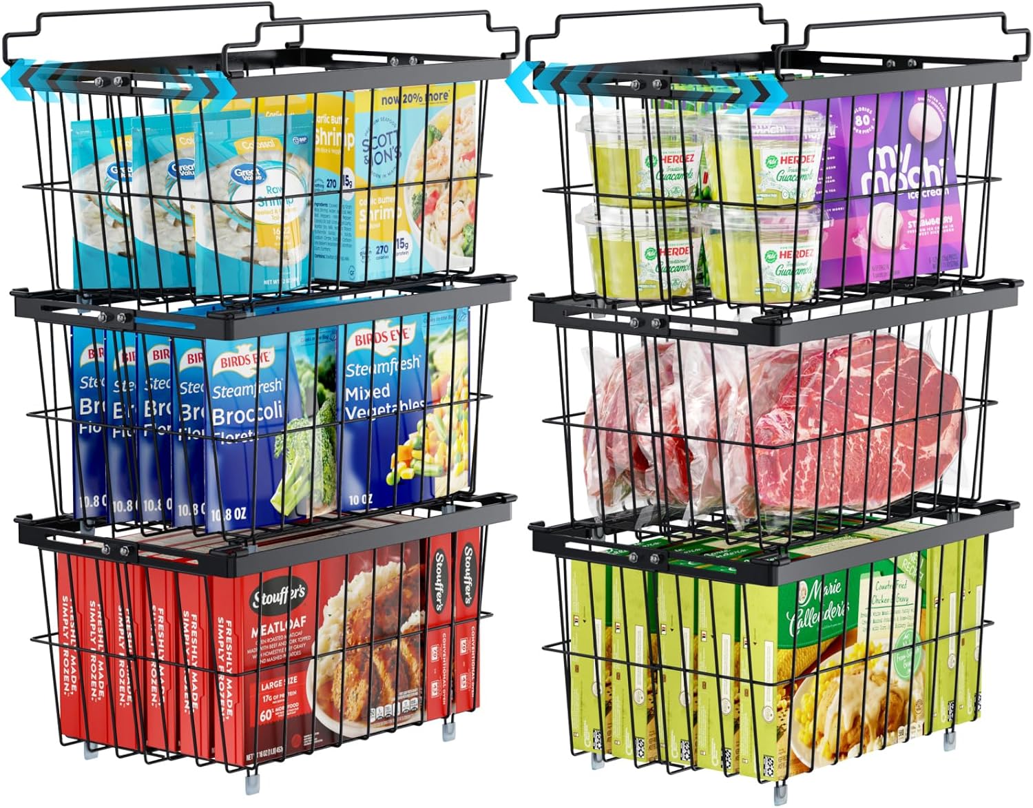 iSPECLE Freezer Organizer Bins for Efficient Chest Freezer Storage