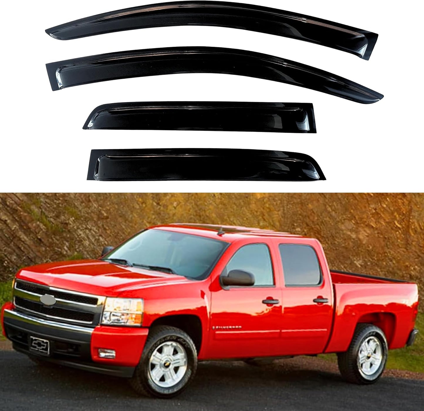 KPY Window Visor for 2007-2013 Chevy Silverado & GMC Sierra