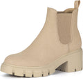 Athlefit Women's Chelsea Boots Lug Sole Chunky Heel - Stylish Comfort