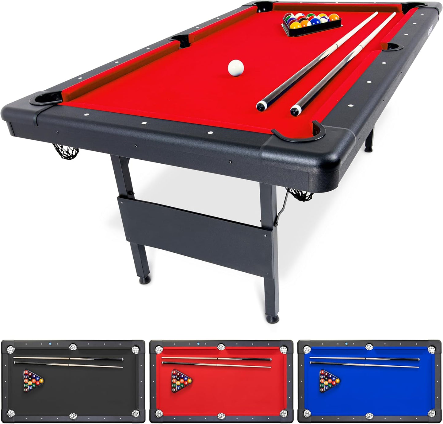 GoSports Portable Pool Table - No Assembly, Choose Your Color
