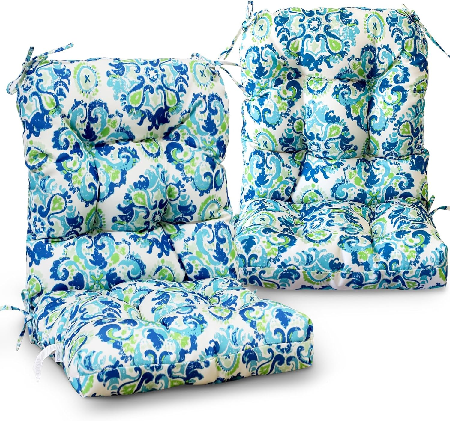 EAGLE PEAK Tufted Outdoor/Indoor Chair Cushions Set of 2
