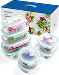 8-Piece Borosilicate Glass Food Storage Containers Set for Meal Prep