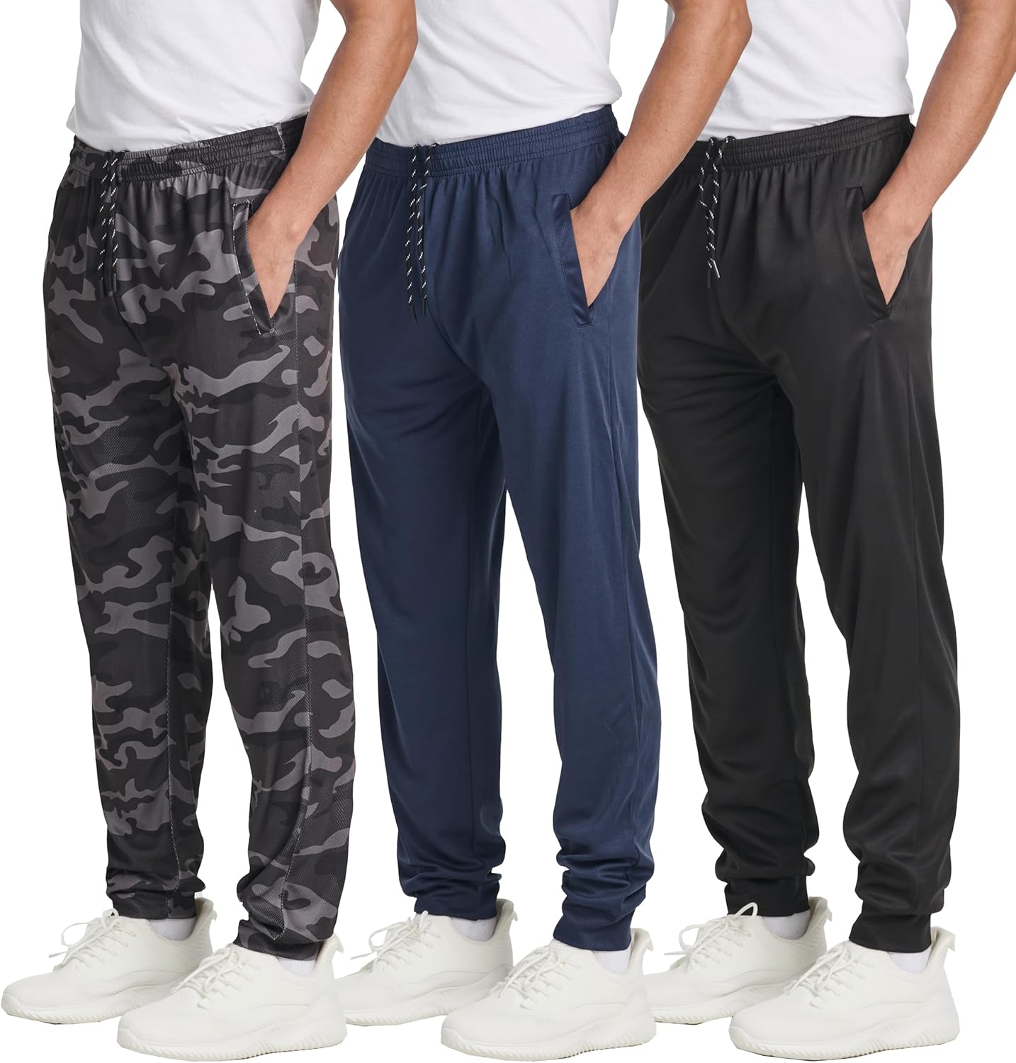 Real Essentials Men's Tech Mesh Jogger Sweatpants with Pockets