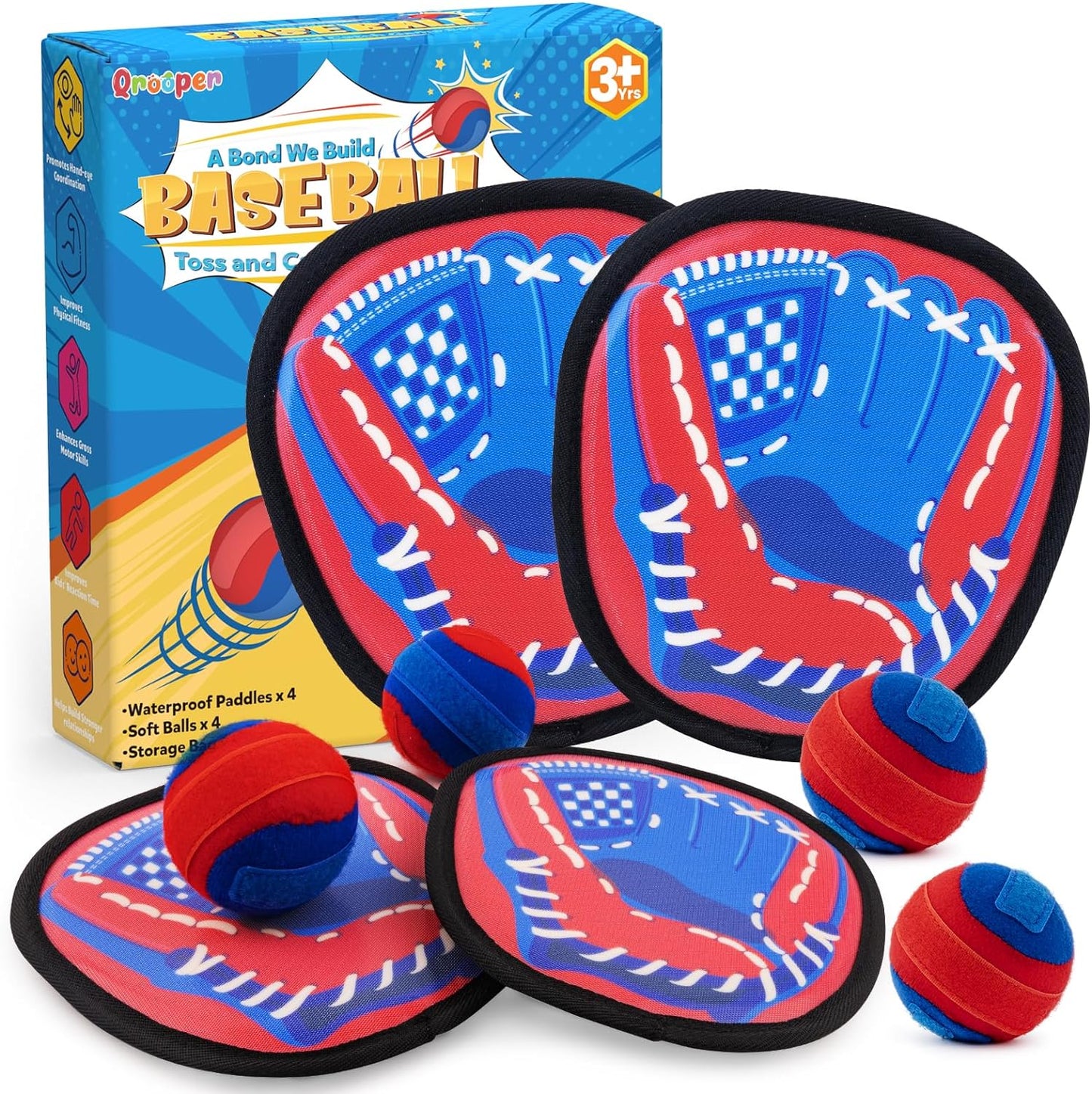 Qrooper Outdoor Toss & Catch Ball Set | Fun Kids Beach Games