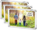 Boxalls 5x7 Acrylic Picture Frames 3 Pack - Double-Sided Magnetic