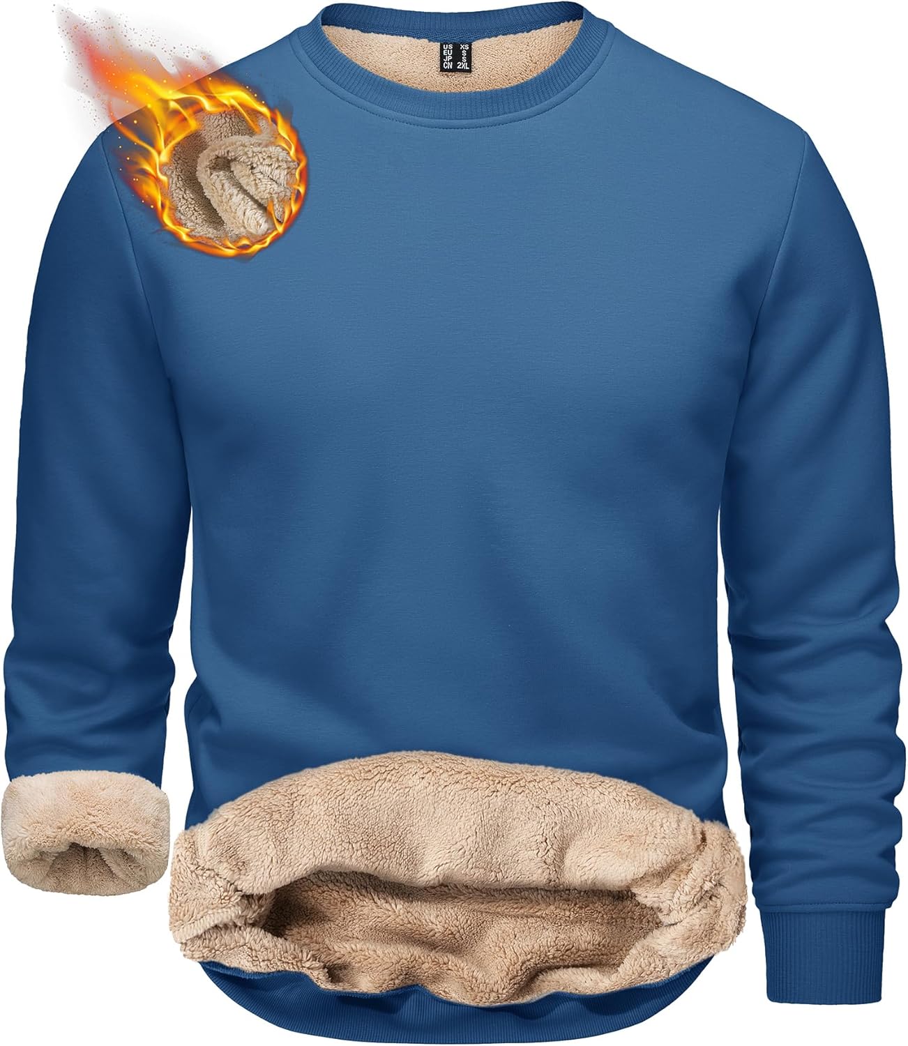 TACVASEN Men's Warm Sherpa Lined Thermal Sweatshirt for Winter