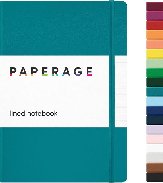 PAPERAGE Lined Journal (Turquoise) - 100 GSM, Hardcover