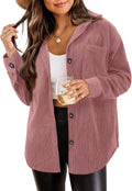 ZOLUCKY Womens Corduroy Shacket Button Down Shirt Jacket - Casual