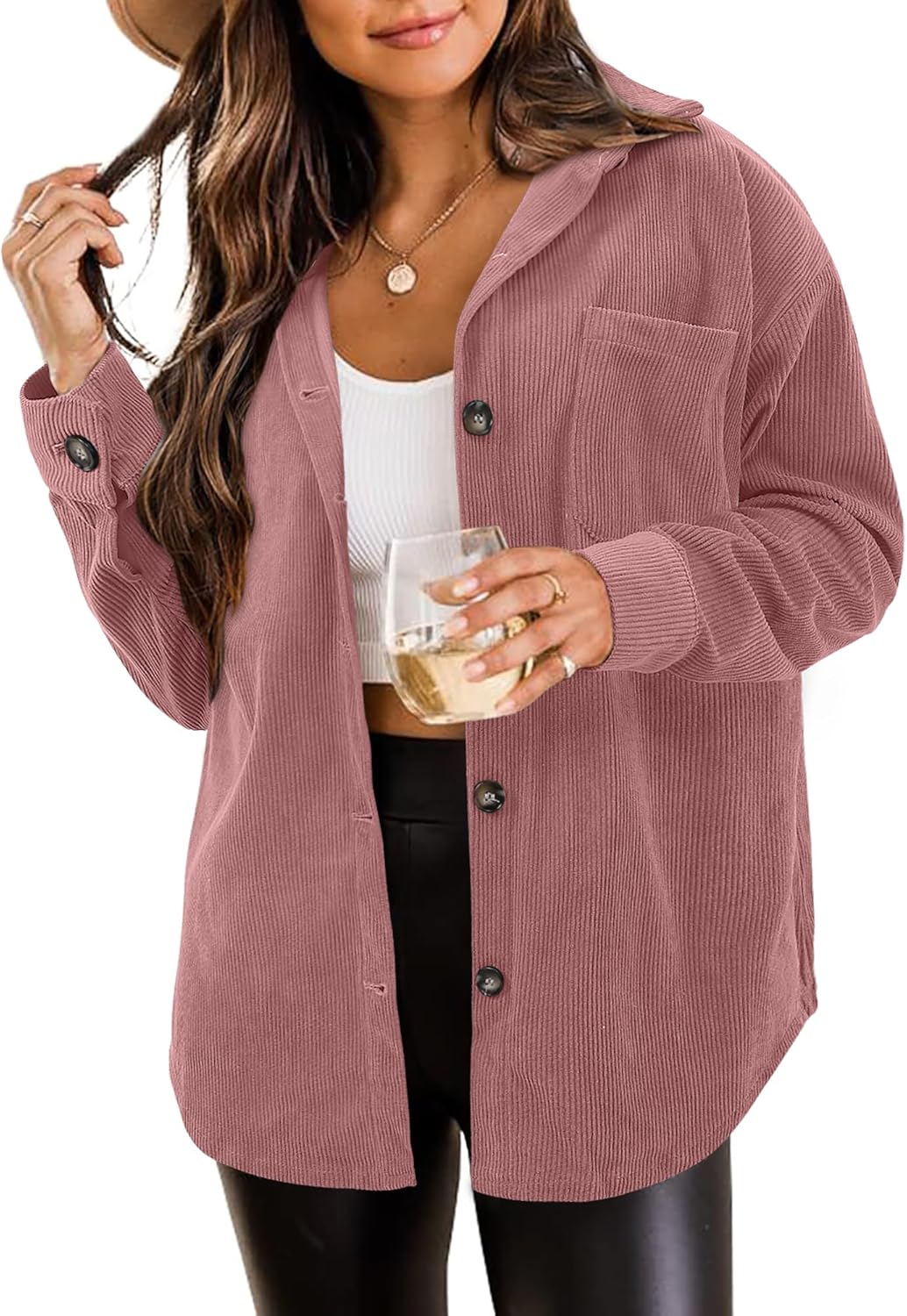 ZOLUCKY Womens Shackets Jacket for Plus Size Fashion Lovers