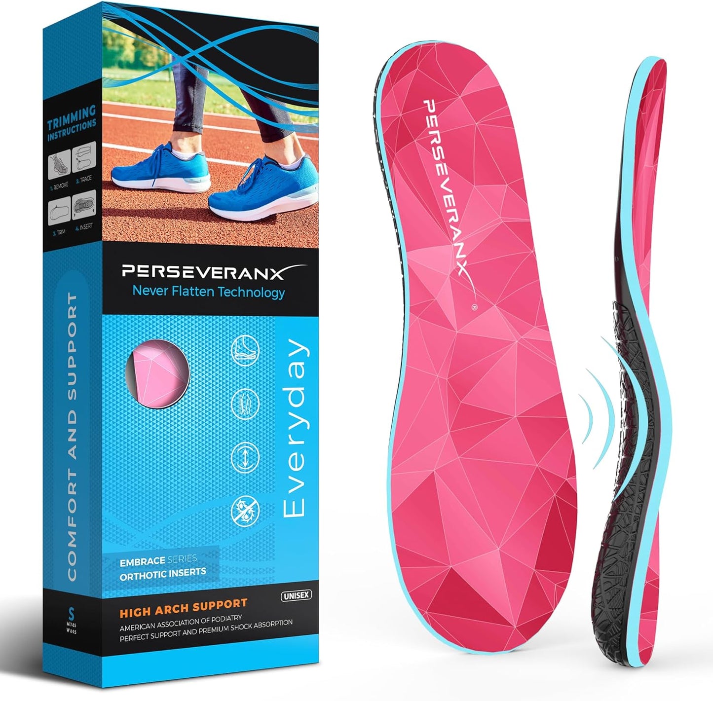 NASA Grade Plantar Fasciitis Insoles for High Arch Support