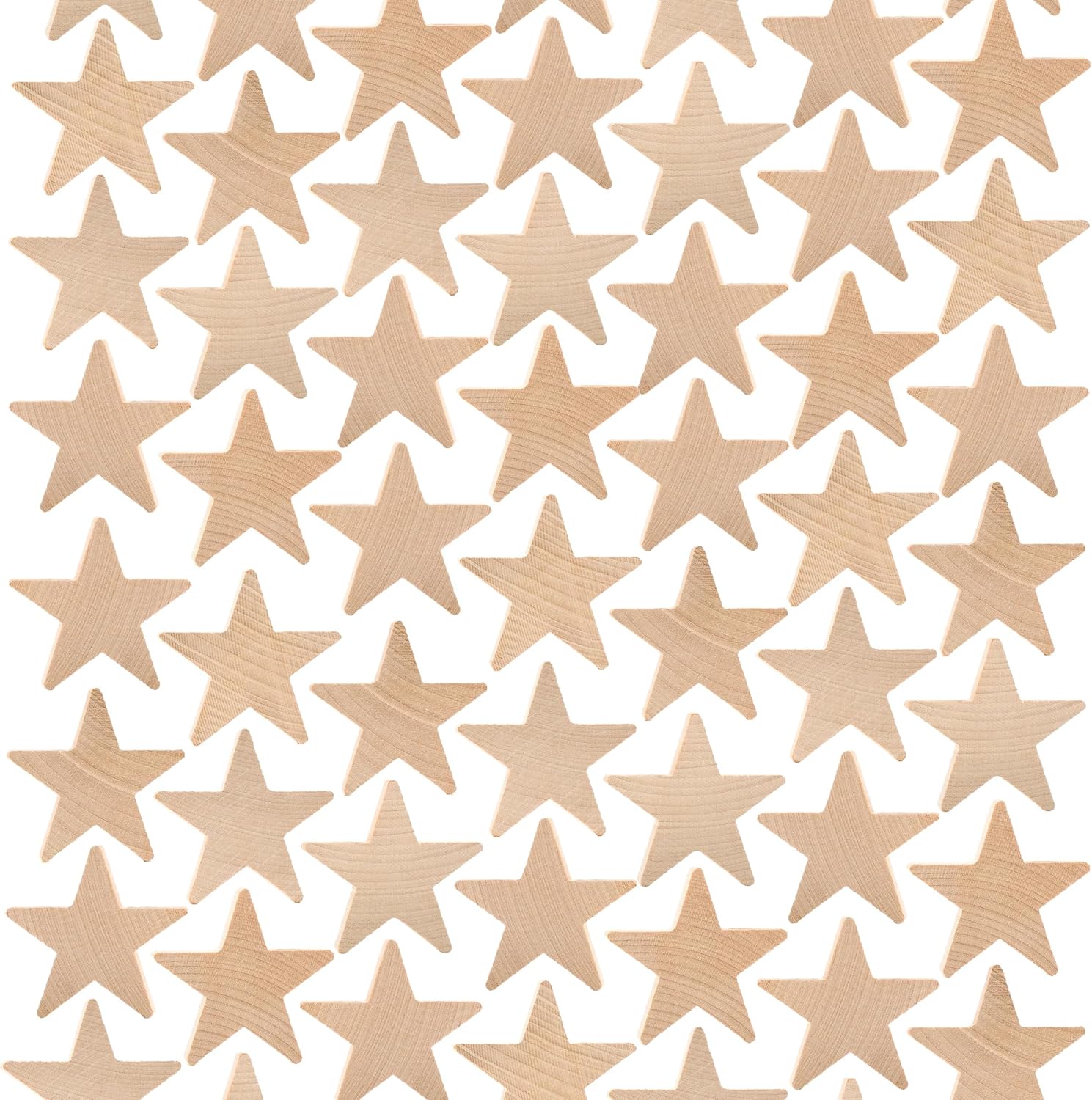 Wood Star Cutouts for Crafts - Perfect for Holidays and Events