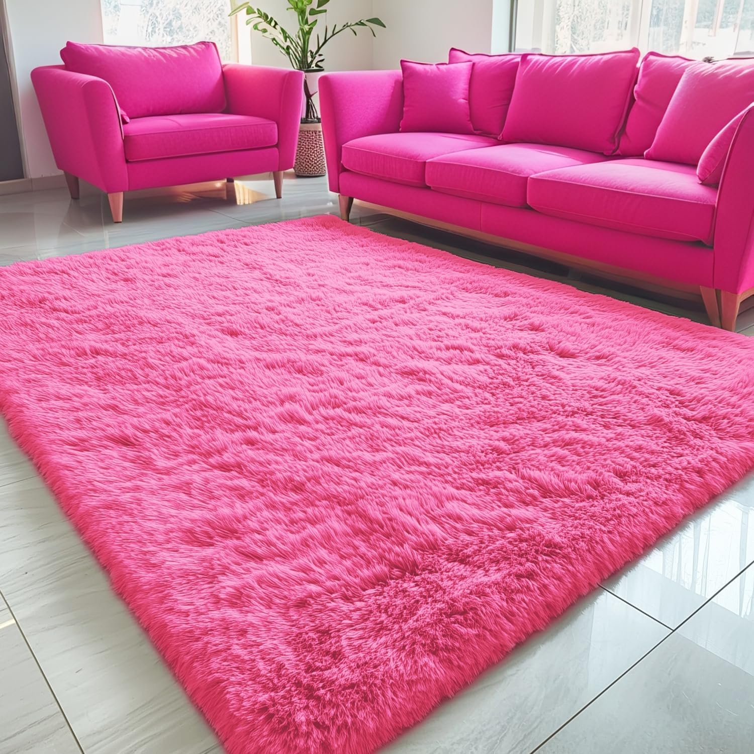 OLANLY 5x8 Machine Washable Soft Fluffy Area Rug for Home