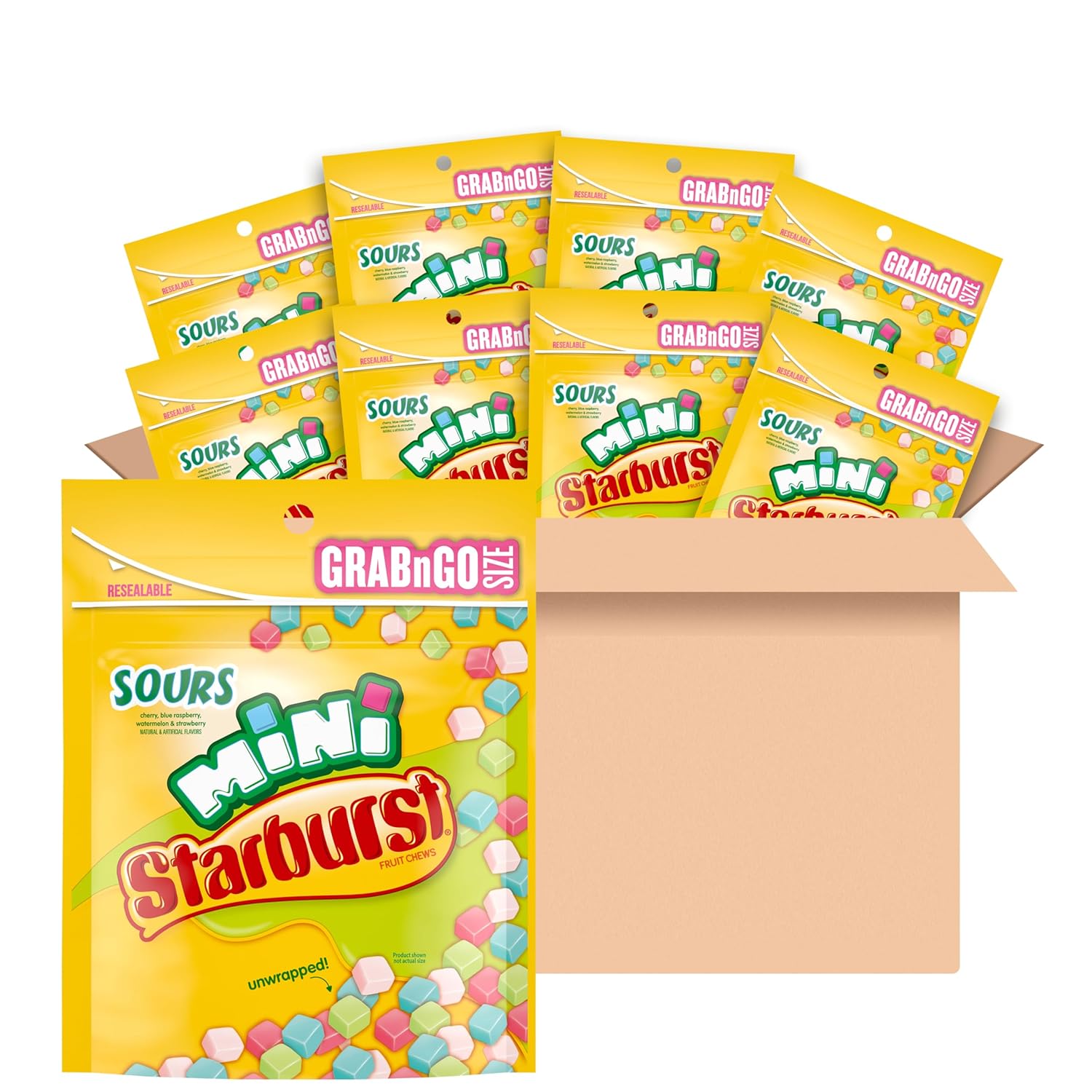 STARBURST Mini Sours Candy - Delicious Soft Chewy Treats