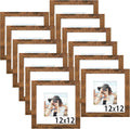 12x12 Picture Frame Set of 12 - Square Wall Photo Frames for 8x8