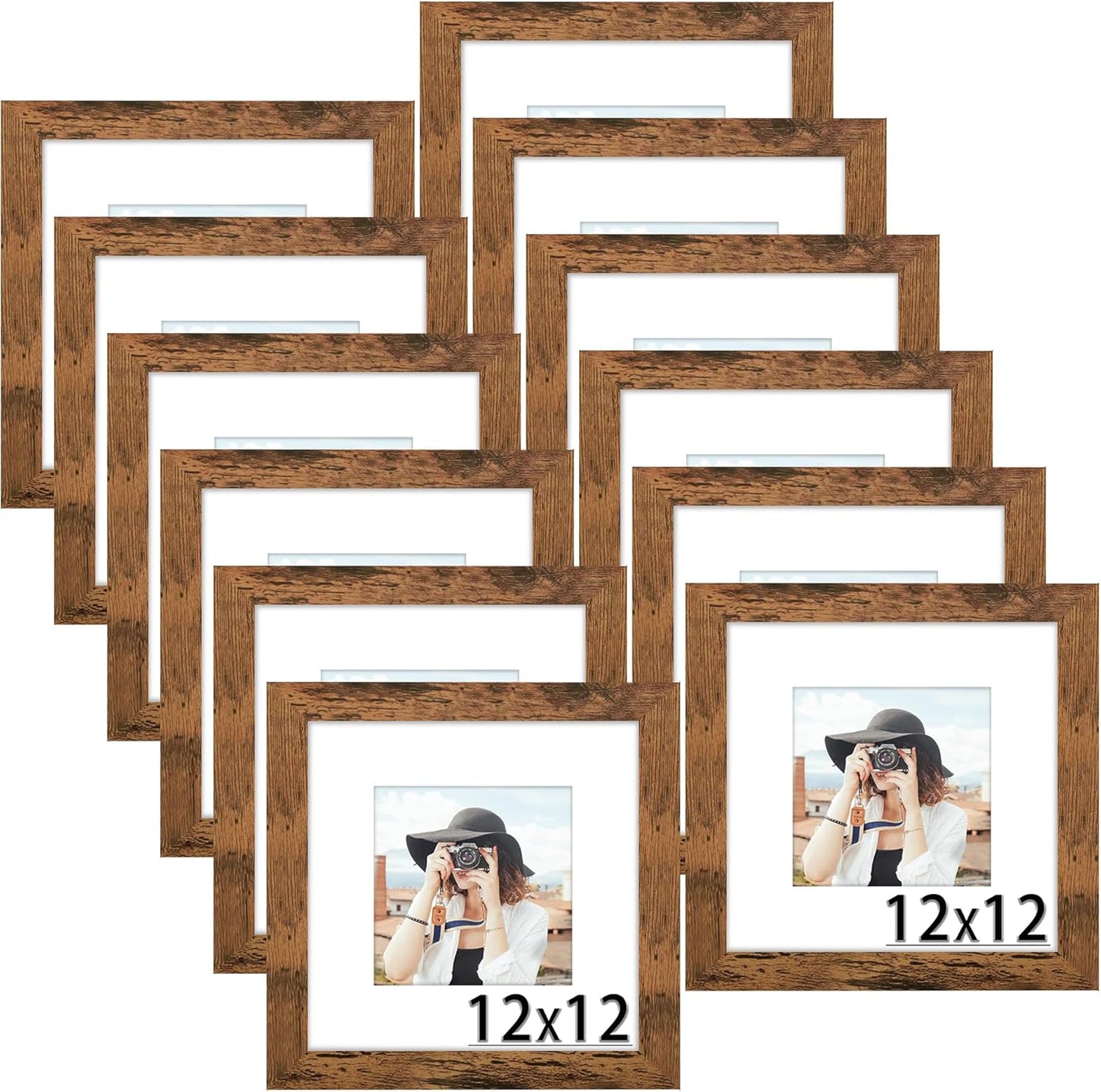 Picrit 12x12 Picture Frame Set of 12 for Wall Display