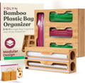 Bamboo Kitchen Storage Bag Organizer with Foil Dispenser - Space