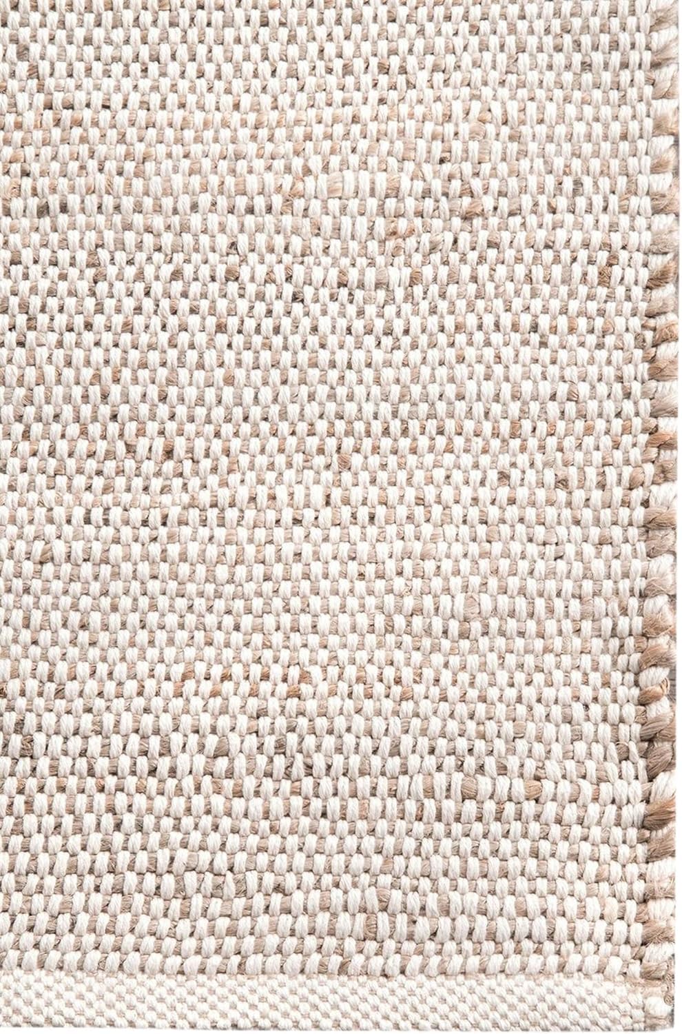 4ft x 6ft Jute Cotton Hand Woven Area Rug for Rustic Decor