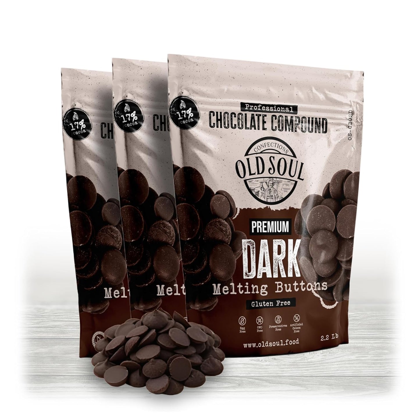 OLDSOUL Chocolate Compound Buttons for Baking & Desserts