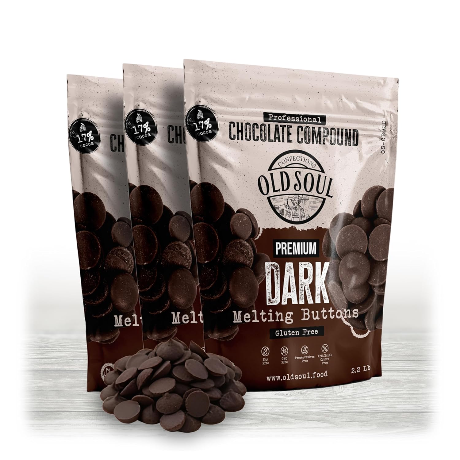 OLDSOUL Chocolate Compound Buttons for Baking & Desserts