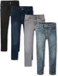 Children's Skinny Jeans for Boys - Soft, Adjustable 4-Pack