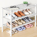 Smiry Bamboo Shoe Rack for Closet, 3 Tier Wooden Stackable Organizer