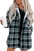 Merryfun Womens Plaid Shacket Sherpa Lined Flannel Jacket - Cozy Fall