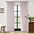Baby Pink Linen Pinch Pleated Blackout Curtains for Nursery